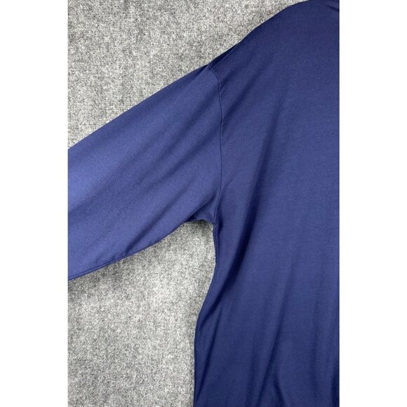 Women’s Plus Size 16 Blue Long Sleeve Top Embroidered Fall Leaves Cotton Casual - Picture 9 of 9